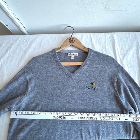 Peter Millar Brandon Dune Golf V-Neck Merino Wool Blend Sweater - Picture 2 of 12